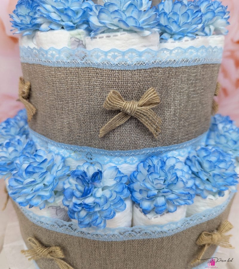 neutraalne-sinine mähkmetort elevandiga neutraalne-sinine mähkmetort elevandiga